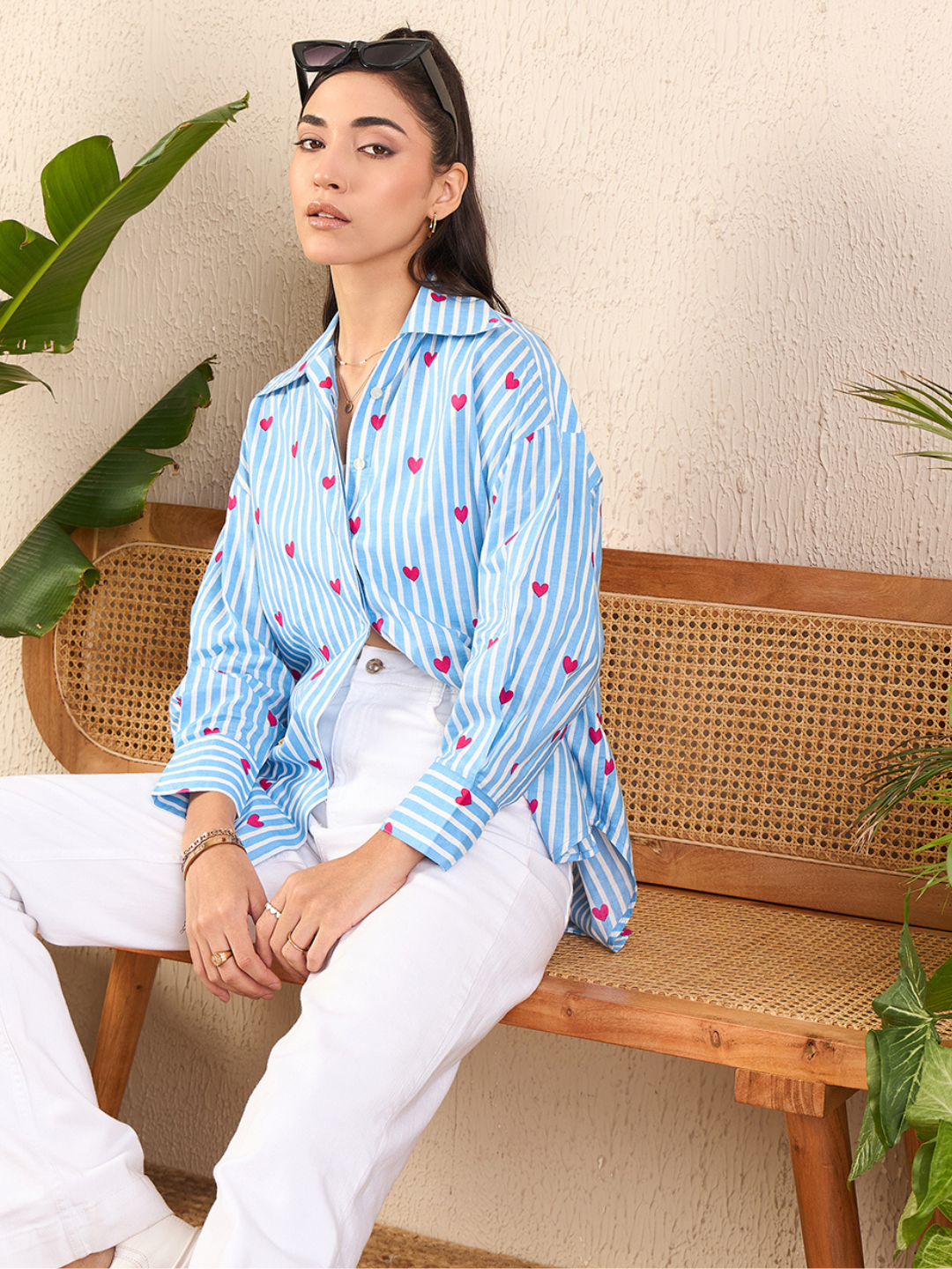 Printed Asymmetrical Cotton Shirt