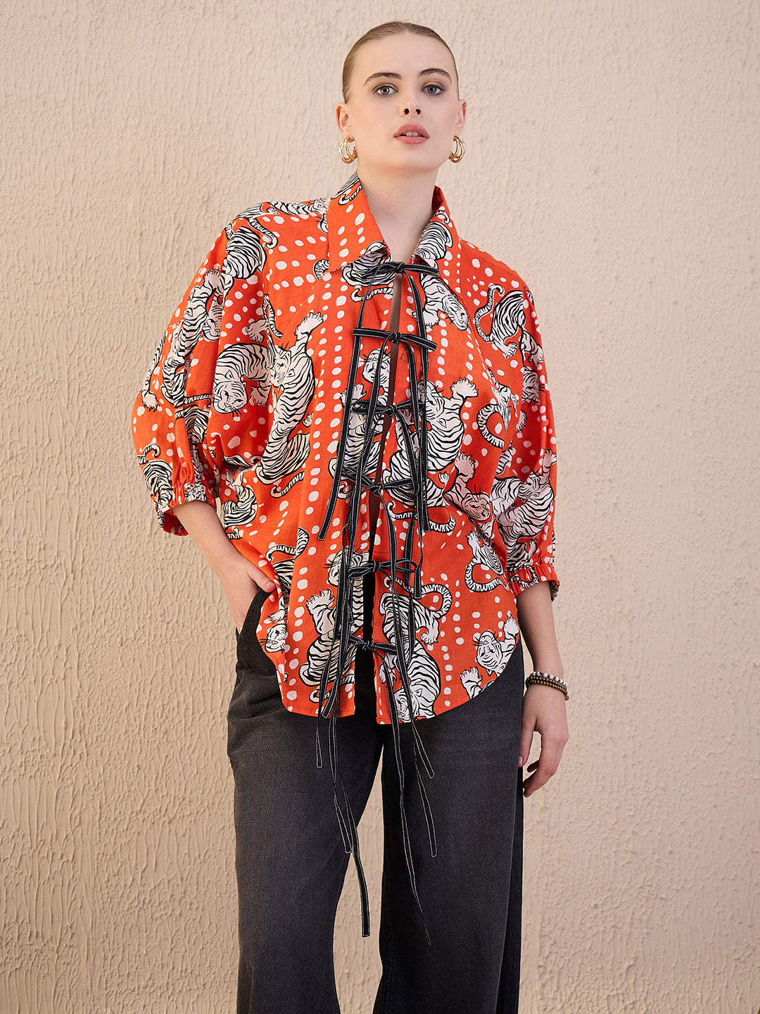 Printed Tie-Up Full Sleeve Cotton Shirt