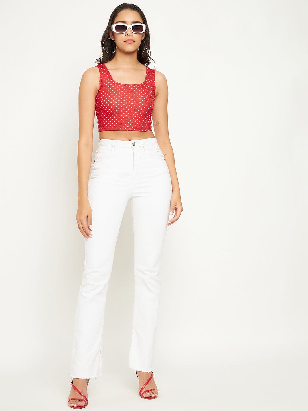 Cotton Stretchable Basic Round Neck Crop Top