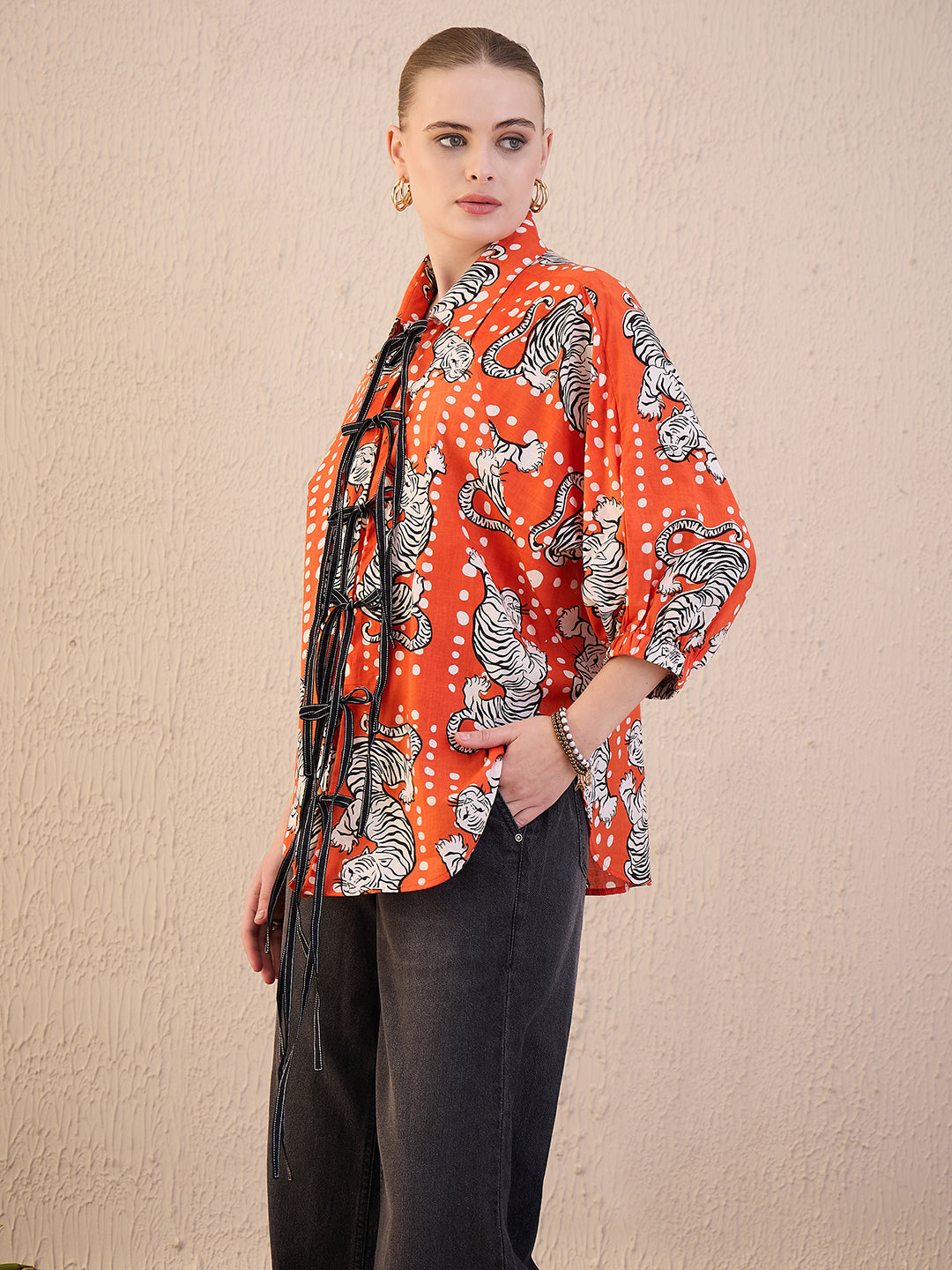 Printed Tie-Up Full Sleeve Cotton Shirt