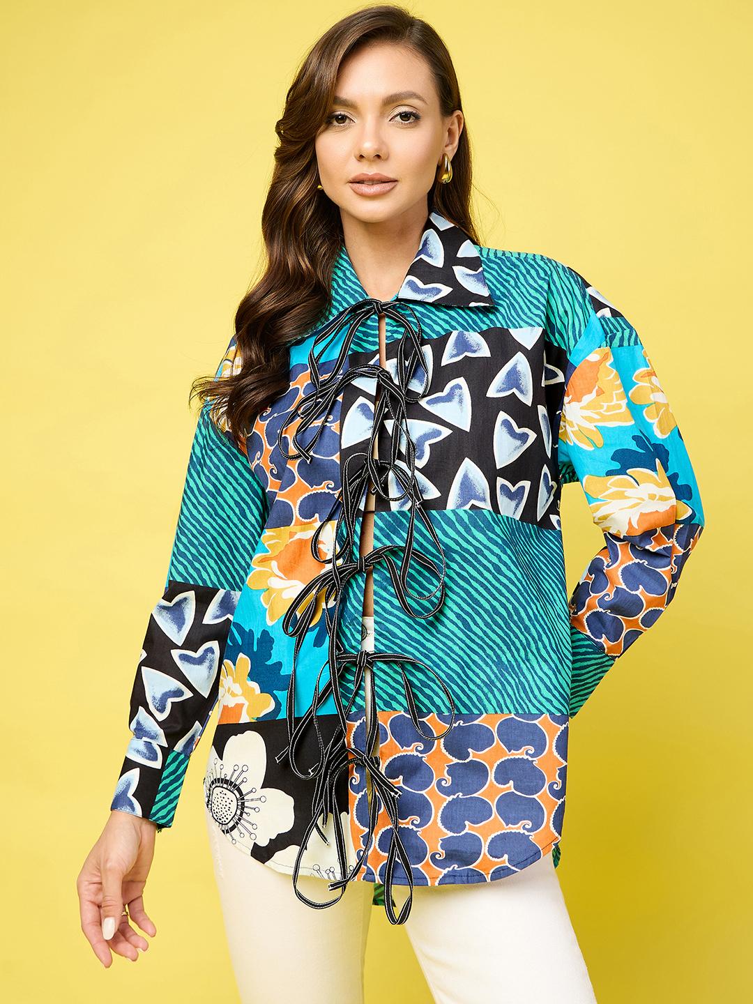 Printed Tie-Up Full Sleeve Cotton Shirt