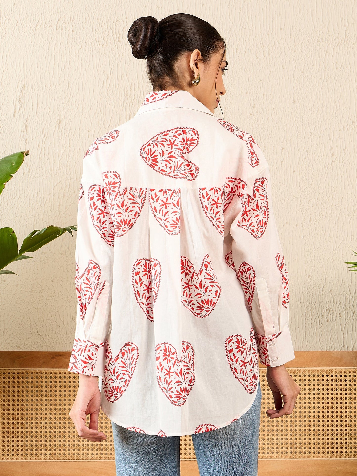 Printed Asymmetrical Cotton Shirt