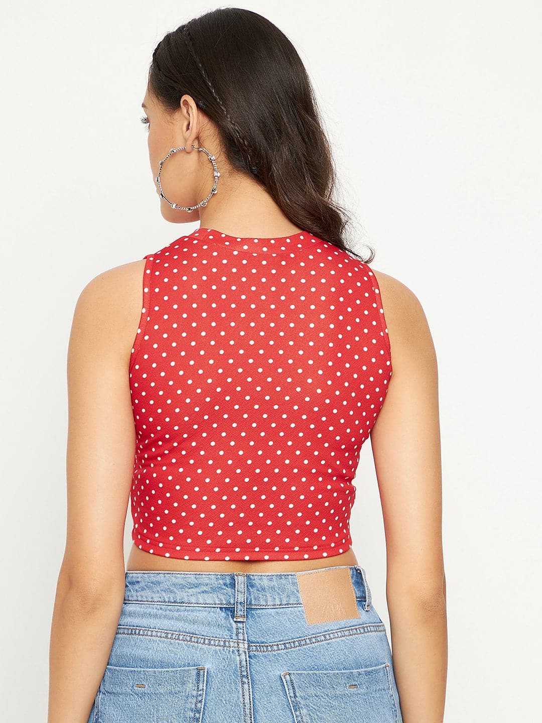 Cotton Stretchable High Neck Crop Top