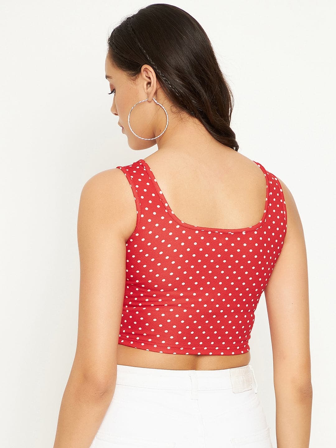 Cotton Stretchable Basic Round Neck Crop Top