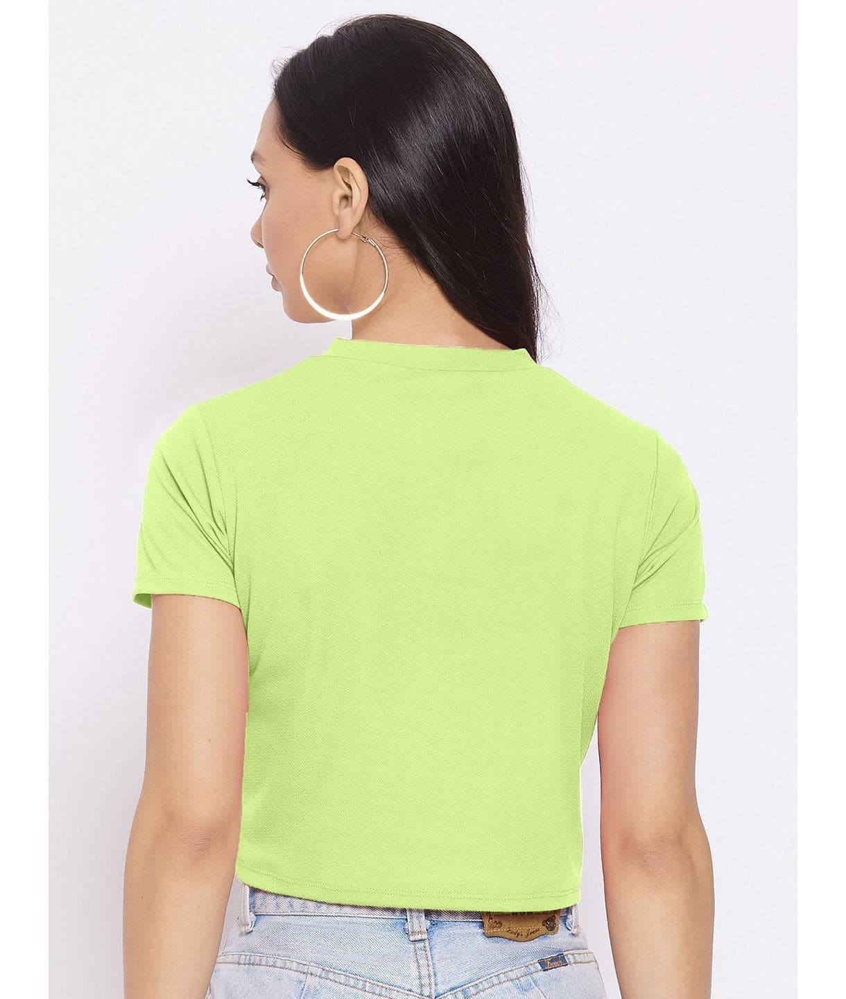 Solid Cotton Stretchable Crop Top