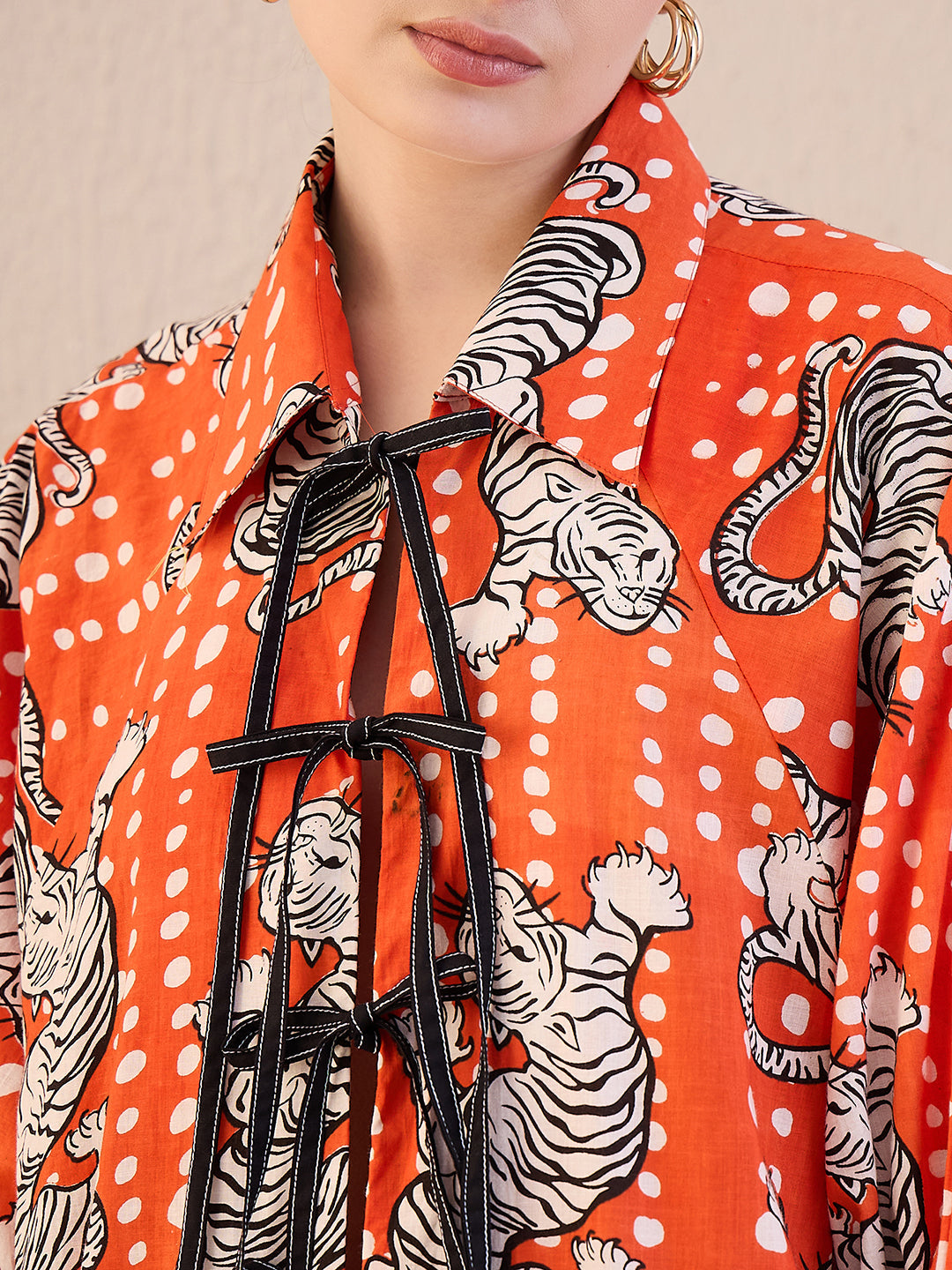 Printed Tie-Up Full Sleeve Cotton Shirt