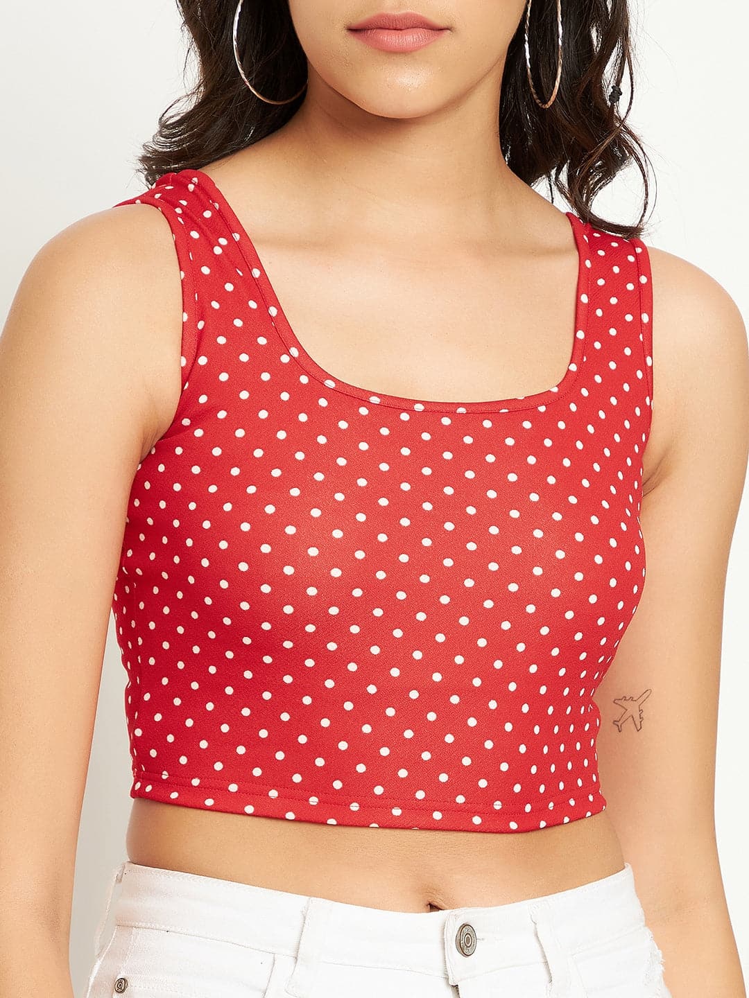 Cotton Stretchable Basic Round Neck Crop Top