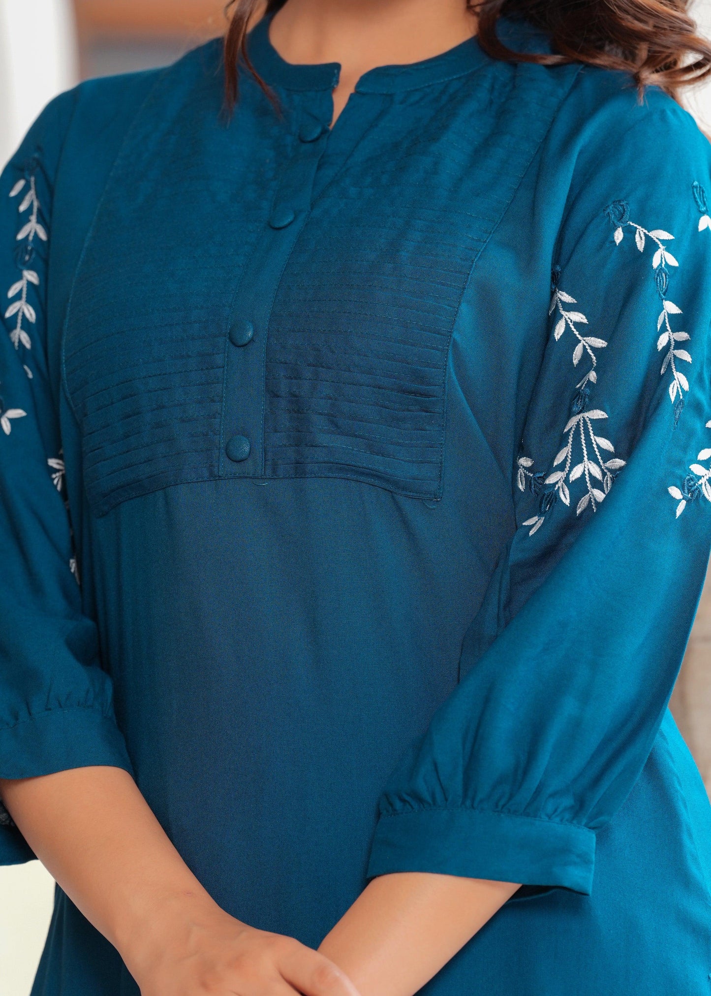 Embroidered Rayon Kurta and Pant Set