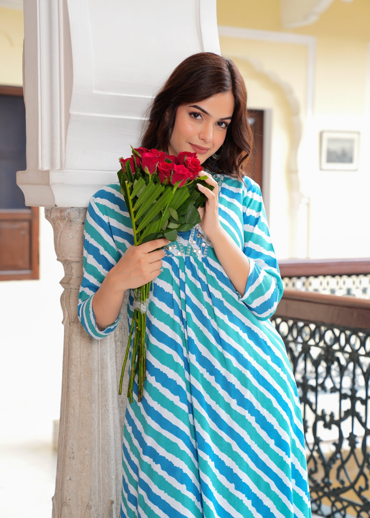 Lehariya Printed Rayon Kurta and Palazzo Set