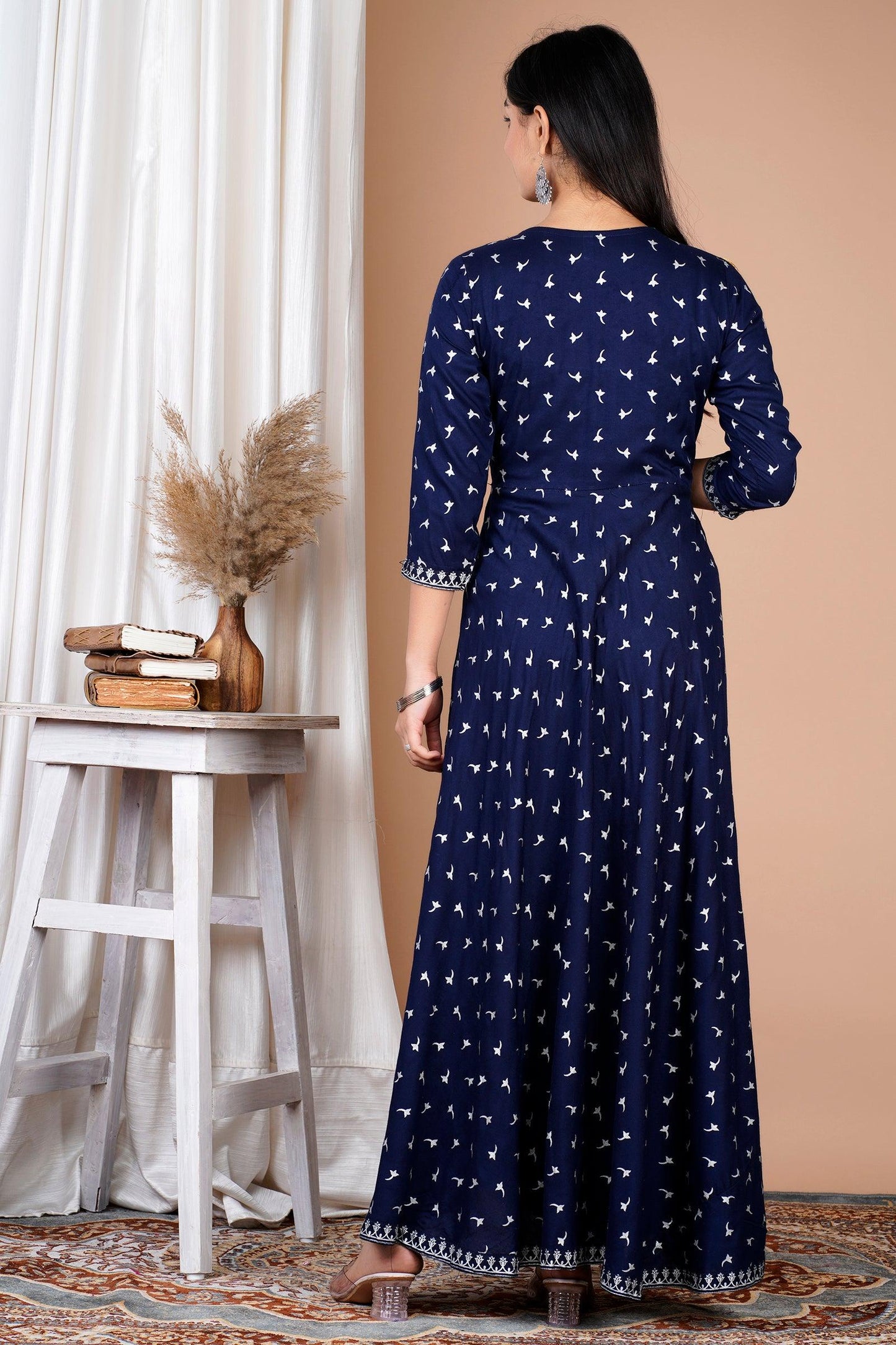 Ethnic Motifs Printed Stylish Embroidered Anarkali Gown