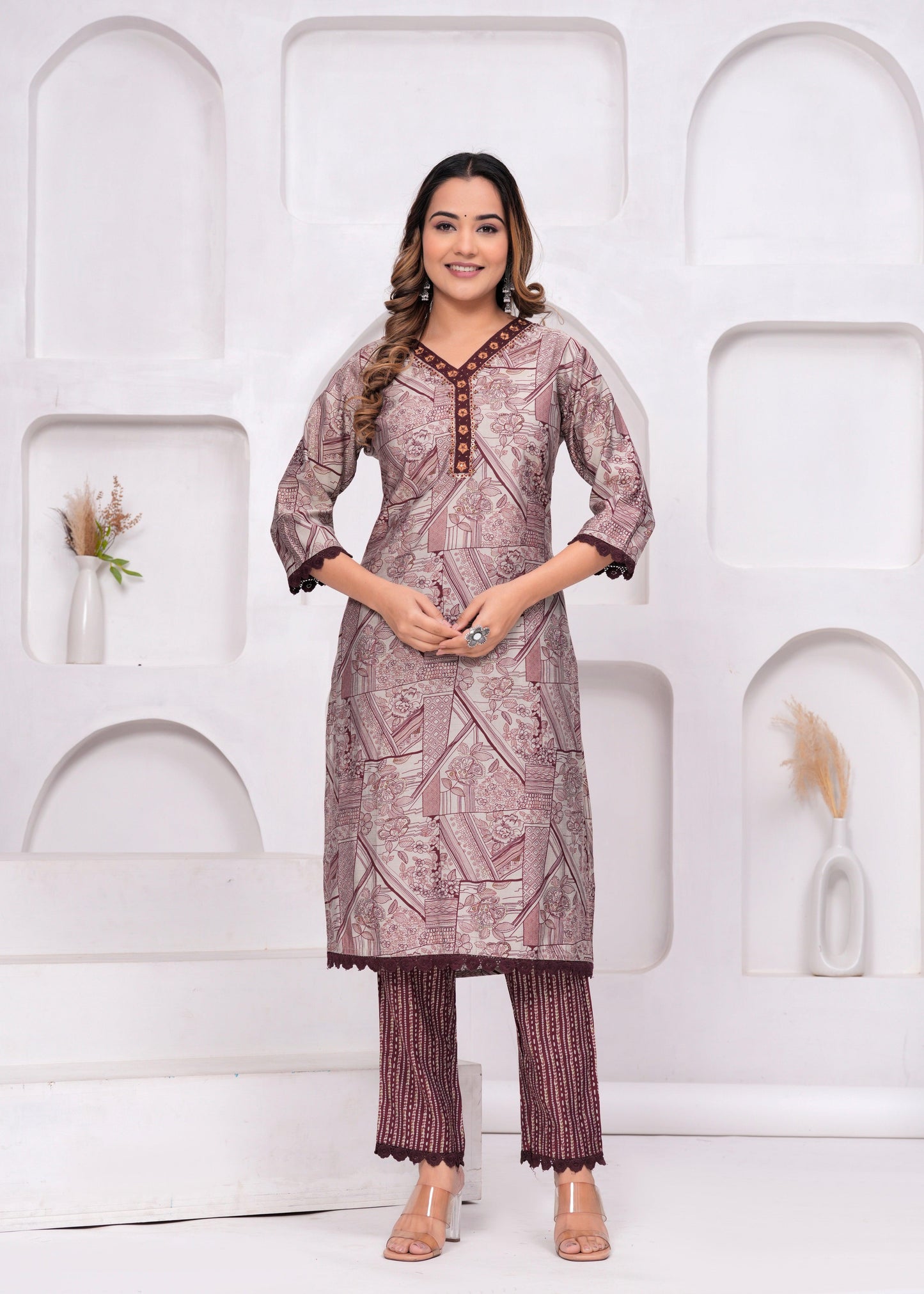 Quill Grey Embellished Muslin Suit Set with Georgette Dupatta