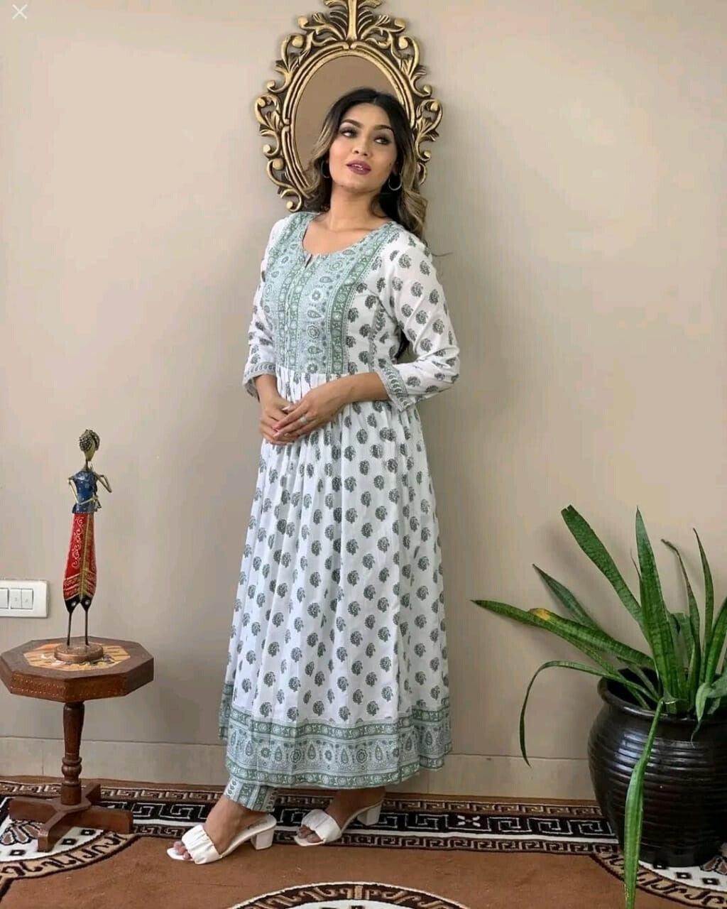 Printed Nayra Cut Kurta and Pant Set