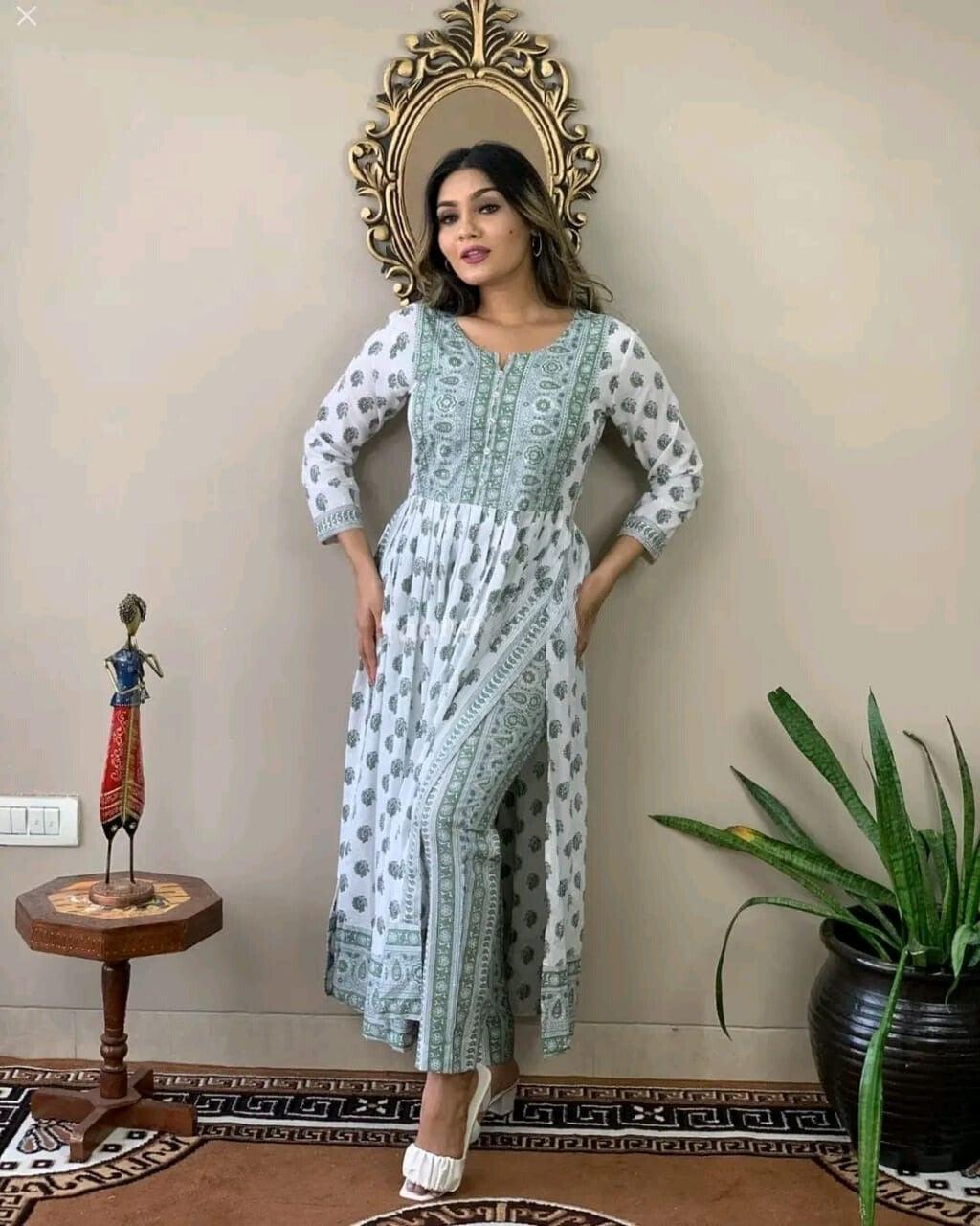 Printed Nayra Cut Kurta and Pant Set