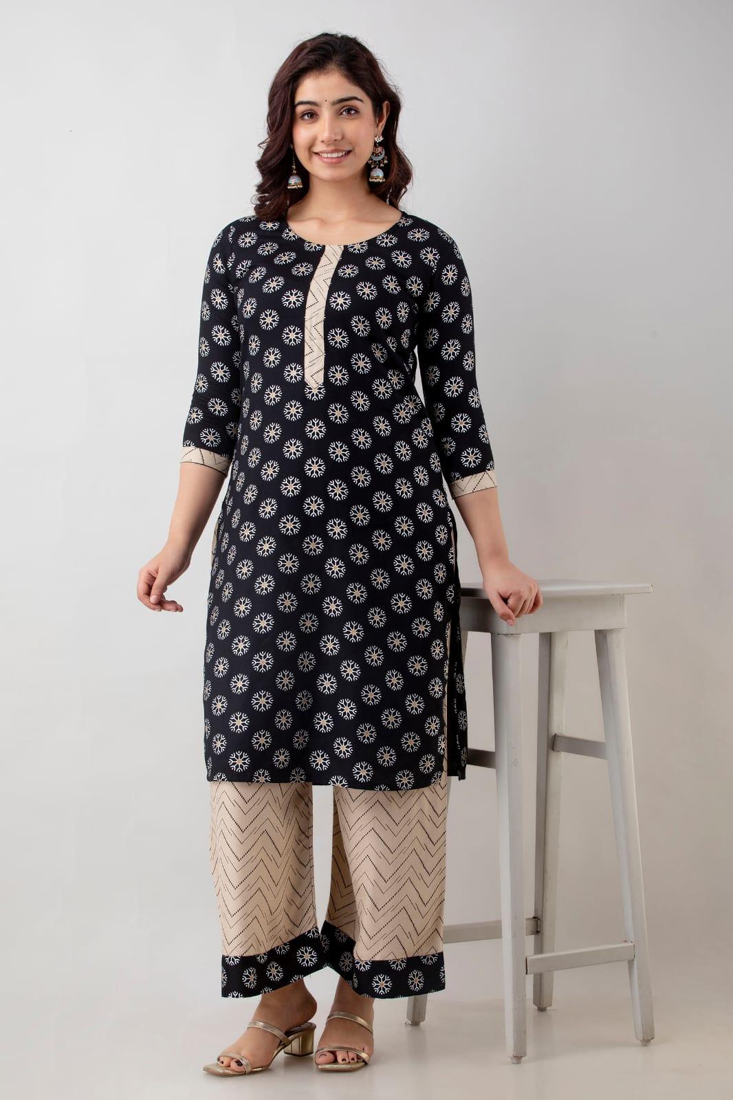 Ethnic Motifs Printed Kurta and Palazzo Set