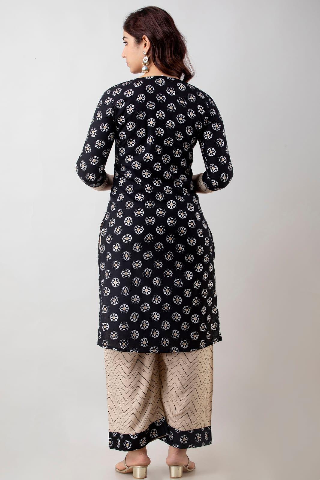 Ethnic Motifs Printed Kurta and Palazzo Set