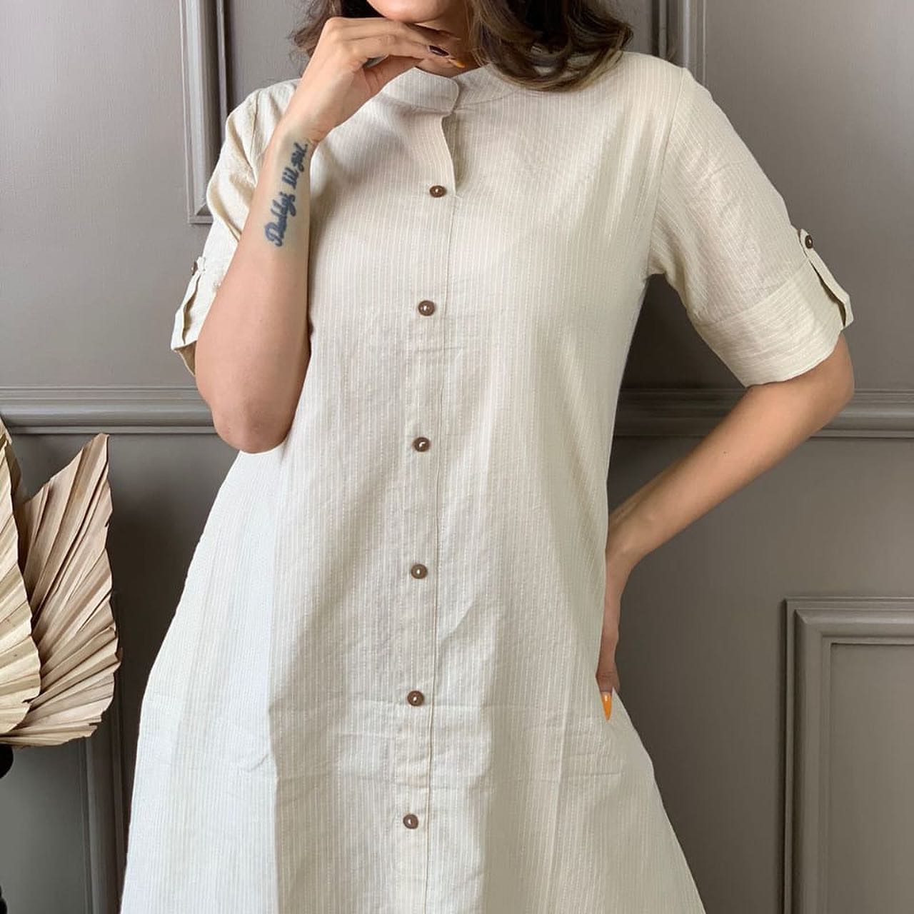 Pearl Bush Katha Cotton Kurta and Palazzo Set