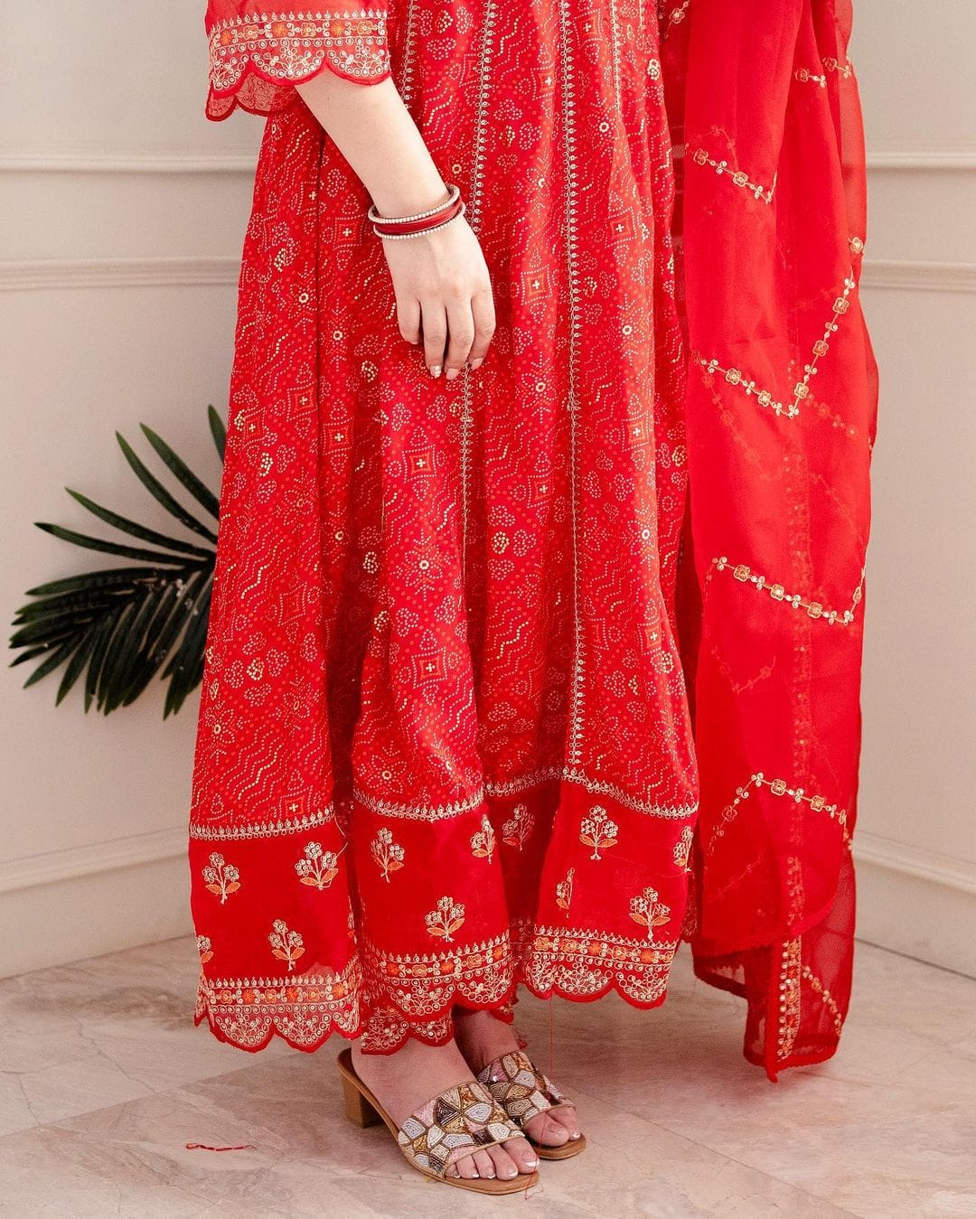 Heavy Embroidered Rayon Suit Set with Lace Work Dupatta