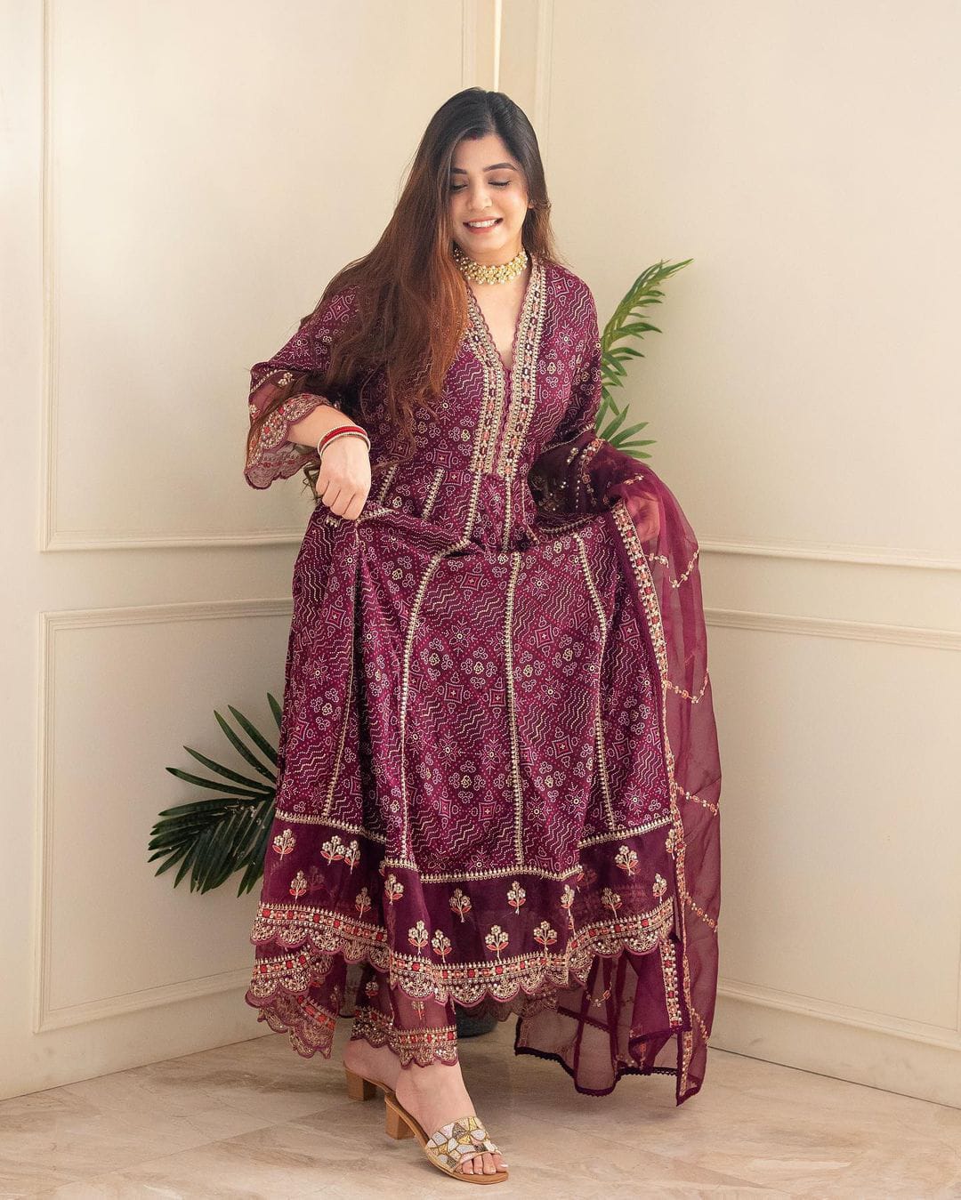 Heavy Embroidered Rayon Suit Set with Lace Work Dupatta